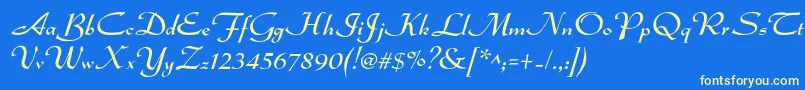 Dsadmiral Font – Yellow Fonts on Blue Background