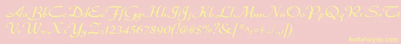 Dsadmiral-Schriftart – Gelbe Schriften auf rosa Hintergrund