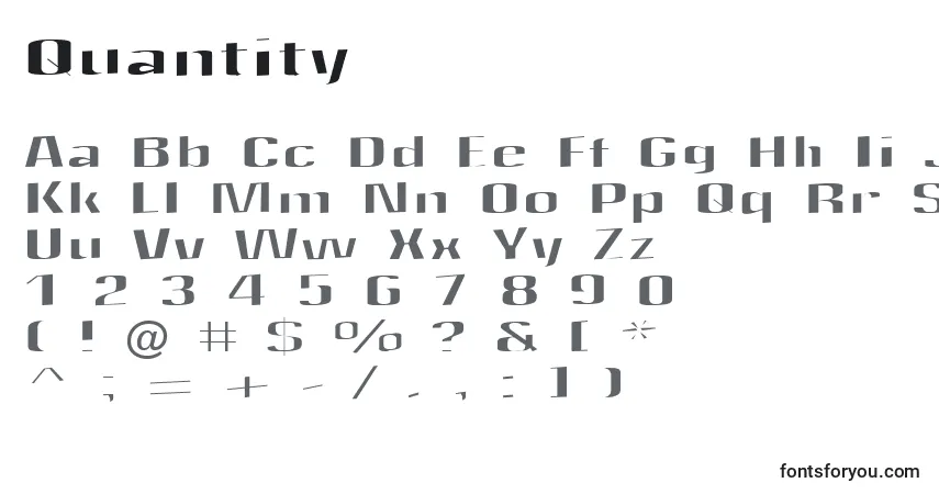 Quantity-fontti – aakkoset, numerot, erikoismerkit