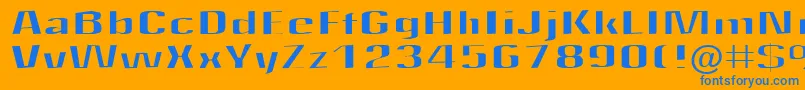 フォントQuantity – オレンジの背景に青い文字