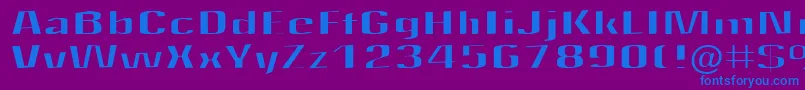 フォントQuantity – 紫色の背景に青い文字