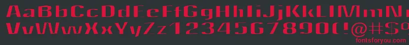 Quantity Font – Red Fonts on Black Background
