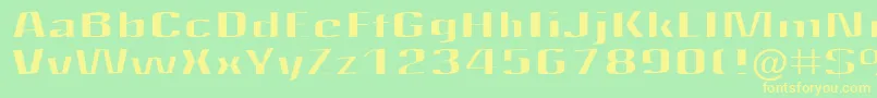 Quantity Font – Yellow Fonts on Green Background