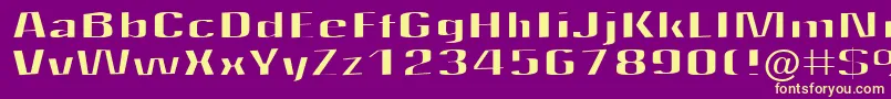 Quantity-Schriftart – Gelbe Schriften auf violettem Hintergrund