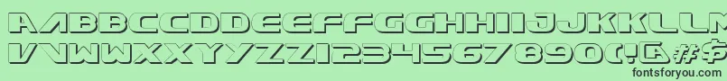 XcelsionShadow Font – Black Fonts on Green Background