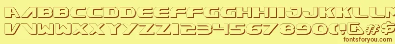 XcelsionShadow Font – Brown Fonts on Yellow Background