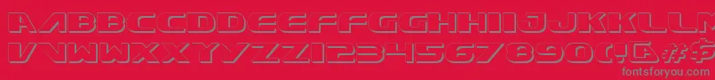 XcelsionShadow Font – Gray Fonts on Red Background