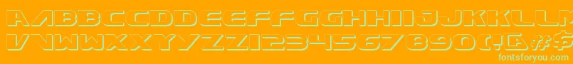 XcelsionShadow-Schriftart – Grüne Schriften auf orangefarbenem Hintergrund