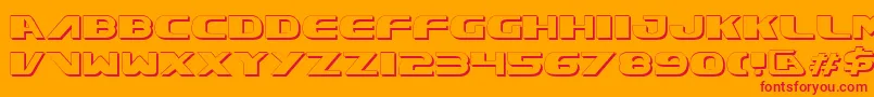 XcelsionShadow Font – Red Fonts on Orange Background