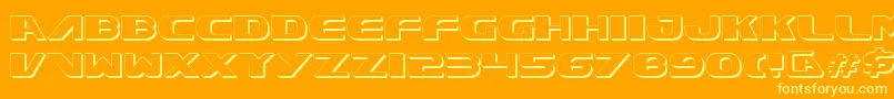 XcelsionShadow-Schriftart – Gelbe Schriften auf orangefarbenem Hintergrund