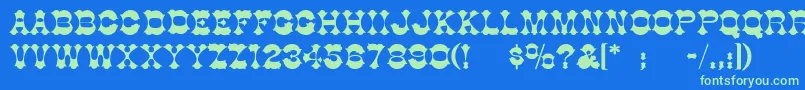 CottonwoodThin Font – Green Fonts on Blue Background