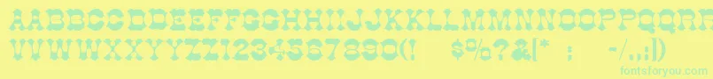 CottonwoodThin Font – Green Fonts on Yellow Background