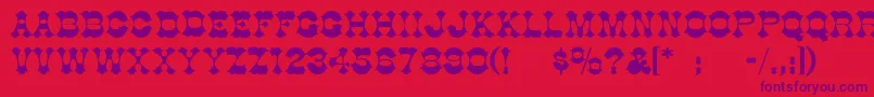 CottonwoodThin Font – Purple Fonts on Red Background