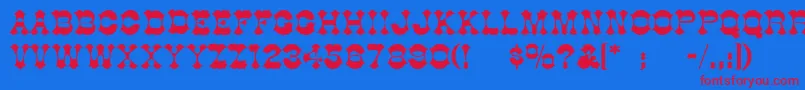 CottonwoodThin Font – Red Fonts on Blue Background