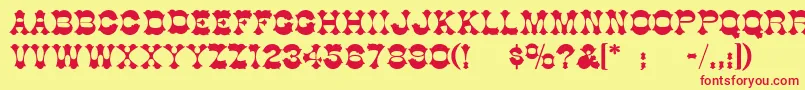 CottonwoodThin Font – Red Fonts on Yellow Background