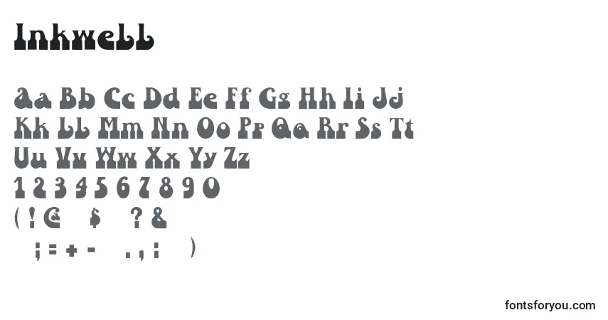 A fonte Inkwell – alfabeto, números, caracteres especiais