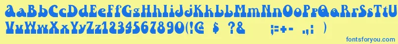 Inkwell Font – Blue Fonts on Yellow Background