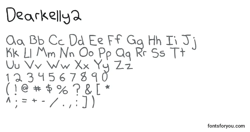 Czcionka Dearkelly2 – alfabet, cyfry, specjalne znaki