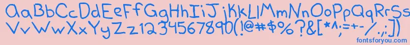 Czcionka Dearkelly2 – niebieskie czcionki na różowym tle