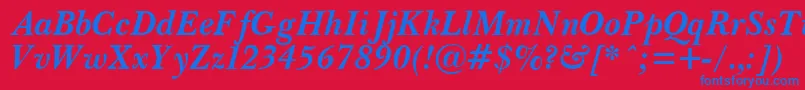 PasmaBoldItalic Font – Blue Fonts on Red Background