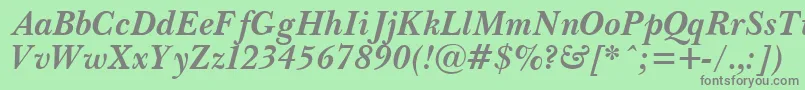 Шрифт PasmaBoldItalic – серые шрифты на зелёном фоне