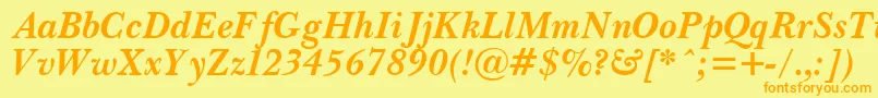 PasmaBoldItalic Font – Orange Fonts on Yellow Background
