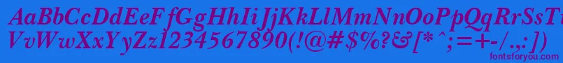 PasmaBoldItalic Font – Purple Fonts on Blue Background