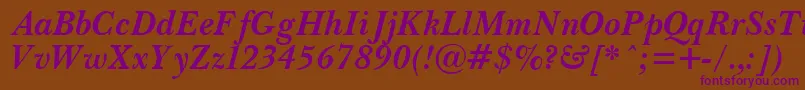 PasmaBoldItalic Font – Purple Fonts on Brown Background