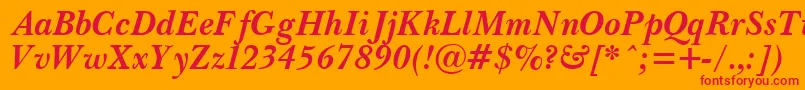 PasmaBoldItalic Font – Red Fonts on Orange Background