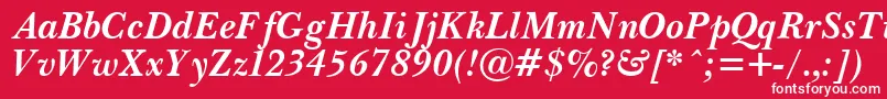 フォントPasmaBoldItalic – 赤い背景に白い文字