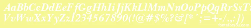 フォントPasmaBoldItalic – 黄色い背景に白い文字