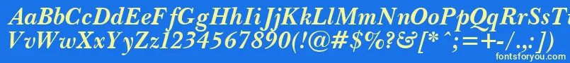 PasmaBoldItalic-Schriftart – Gelbe Schriften auf blauem Hintergrund