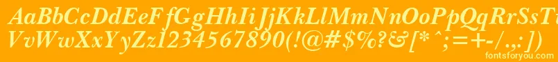 フォントPasmaBoldItalic – オレンジの背景に黄色の文字