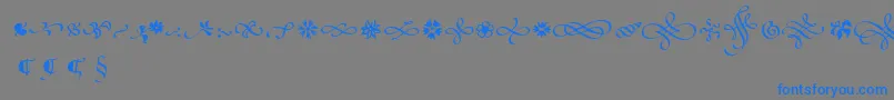 PoeticaSuppOrnaments Font – Blue Fonts on Gray Background