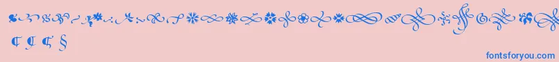 PoeticaSuppOrnaments Font – Blue Fonts on Pink Background