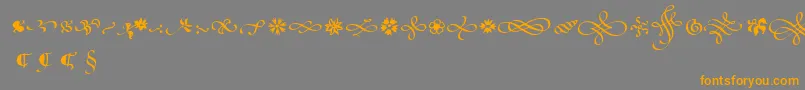 PoeticaSuppOrnaments Font – Orange Fonts on Gray Background