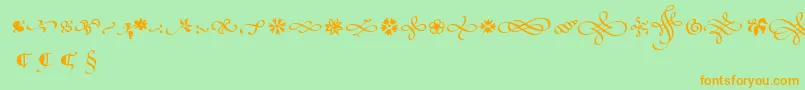 PoeticaSuppOrnaments Font – Orange Fonts on Green Background