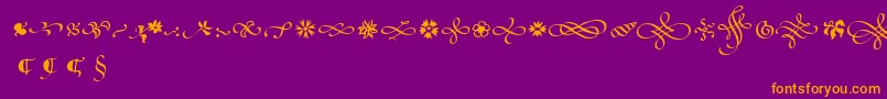 PoeticaSuppOrnaments Font – Orange Fonts on Purple Background