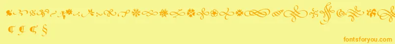 PoeticaSuppOrnaments Font – Orange Fonts on Yellow Background