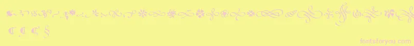 PoeticaSuppOrnaments Font – Pink Fonts on Yellow Background