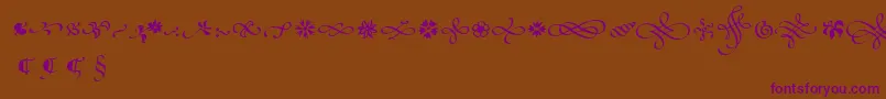 PoeticaSuppOrnaments Font – Purple Fonts on Brown Background