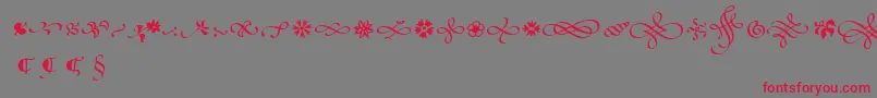 PoeticaSuppOrnaments Font – Red Fonts on Gray Background