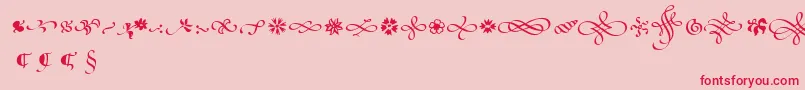 PoeticaSuppOrnaments Font – Red Fonts on Pink Background