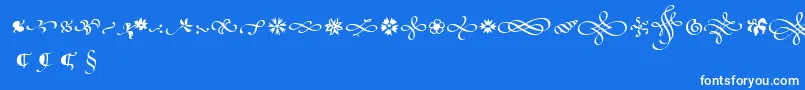 PoeticaSuppOrnaments Font – White Fonts on Blue Background