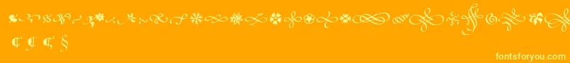 PoeticaSuppOrnaments Font – Yellow Fonts on Orange Background