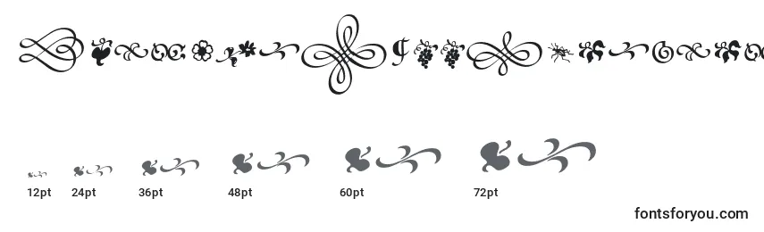 PoeticaSuppOrnaments Font Sizes