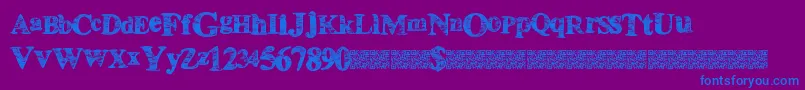 Houseboat-fontti – siniset fontit violetilla taustalla