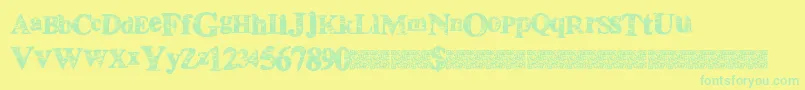 フォントHouseboat – 黄色い背景に緑の文字