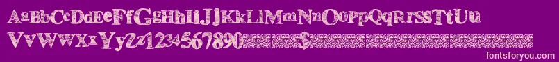 Houseboat-Schriftart – Rosa Schriften auf violettem Hintergrund
