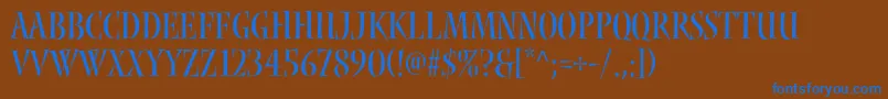 Nyxstd Font – Blue Fonts on Brown Background